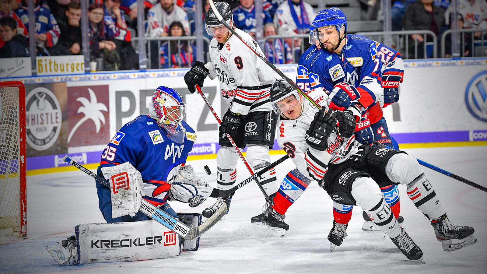 Adler ringen Haie nieder